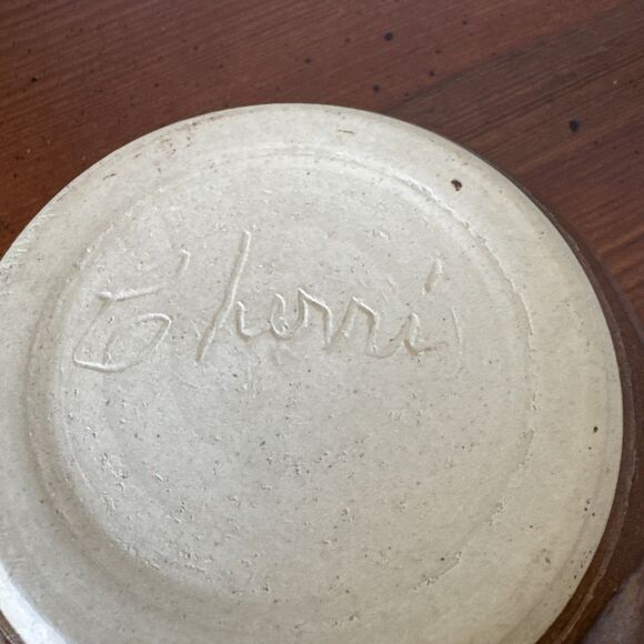 Studio Art Pottery Nesting Bowls Set 2 Handmade Signed Multicolored 6.2"x 2.25" - Picture 9 of 9